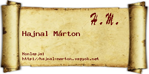 Hajnal Márton névjegykártya