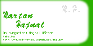 marton hajnal business card